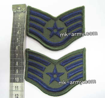 米軍放出品 U S Air Force 軍曹の階級章ワッペン2枚セット O D Dla100 C 4306